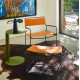 Fauteuil bas en cuir FERMOB Surprising en métal - 2 coloris