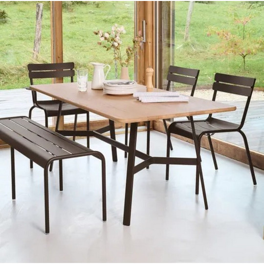 Table à manger rectangulaire FERMOB So'o chêne 180x90cm en bois et métal - 25 coloris