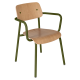 Fauteuil avec accoudoirs bridge FERMOB Studie chêne en bois et métal - 25 coloris