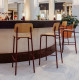 Chaise haute de bar FERMOB Studie chêne H.75cm en bois et métal - 25 coloris