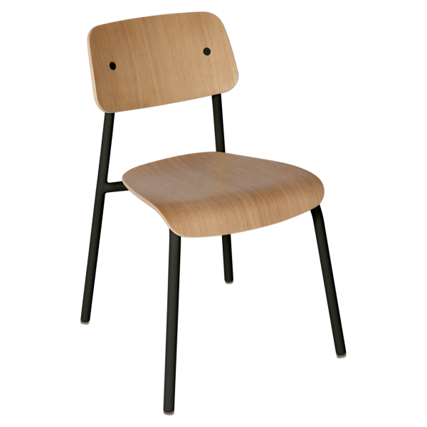 Chaise de repas FERMOB Studie chêne en bois et métal - 25 coloris