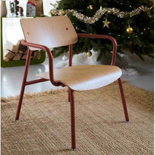 Fauteuil lounge FERMOB Studie chêne en bois et métal - 25 coloris