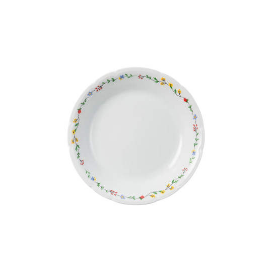 Assiette creuse GUY DEGRENNE Réminiscence fleurie en porcelaine blanche 19cm