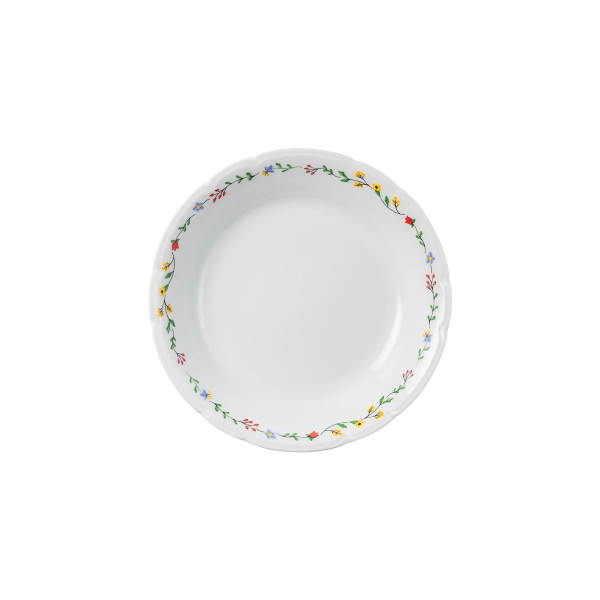 Assiette creuse GUY DEGRENNE Réminiscence fleurie en porcelaine blanche 19cm