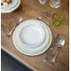 Assiette creuse GUY DEGRENNE Réminiscence fleurie en porcelaine blanche 19cm
