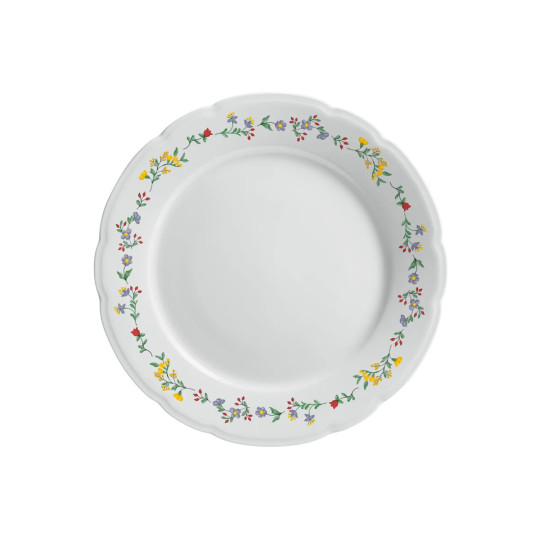 Assiette à dessert GUY DEGRENNE Réminiscence fleurie en porcelaine blanche 21.5cm