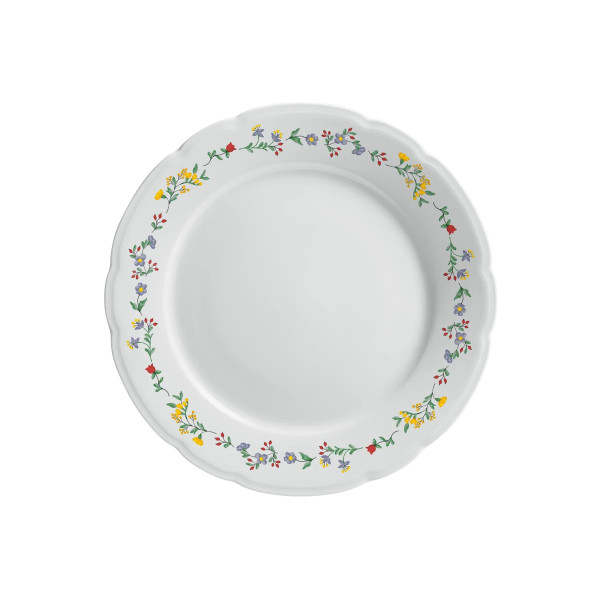 Assiette à dessert GUY DEGRENNE Réminiscence fleurie en porcelaine blanche 21.5cm