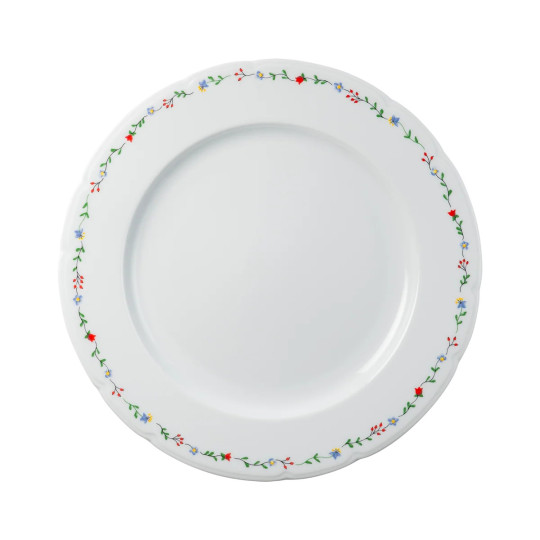 Assiette de présentation GUY DEGRENNE Réminiscence fleurie en porcelaine blanche 29.5cm