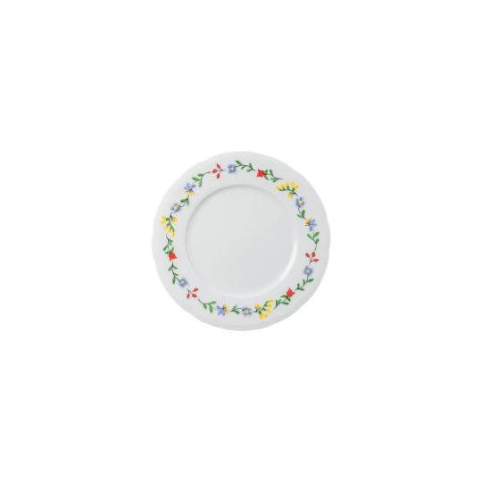 Assiette à pain GUY DEGRENNE Réminiscence fleurie en porcelaine blanche 14cm