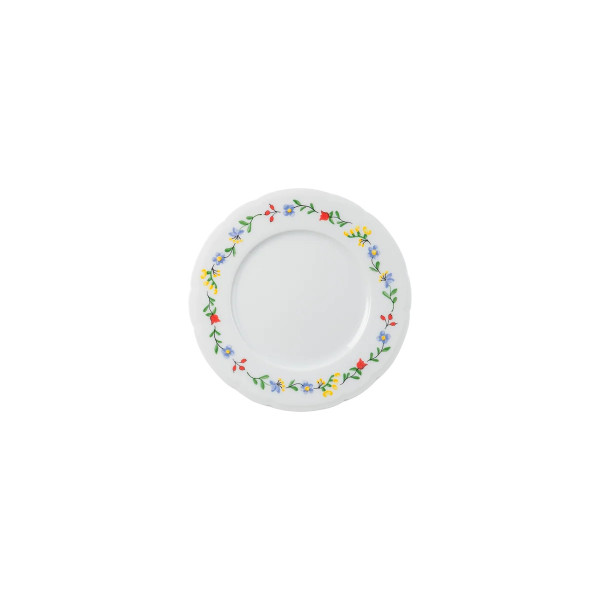 Assiette à pain GUY DEGRENNE Réminiscence fleurie en porcelaine blanche 14cm