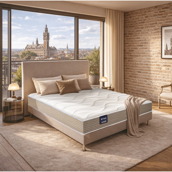 Matelas DUNLOPILLO Azalée accueil ferme soutien ferme - mousse Aérial H18cm - 10 tailles