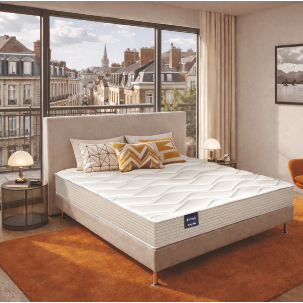 Matelas fixe ou relax DUNLOPILLO Bougainvillier accueil ferme soutien ferme - mousse Aérial H20cm - 10 tailles