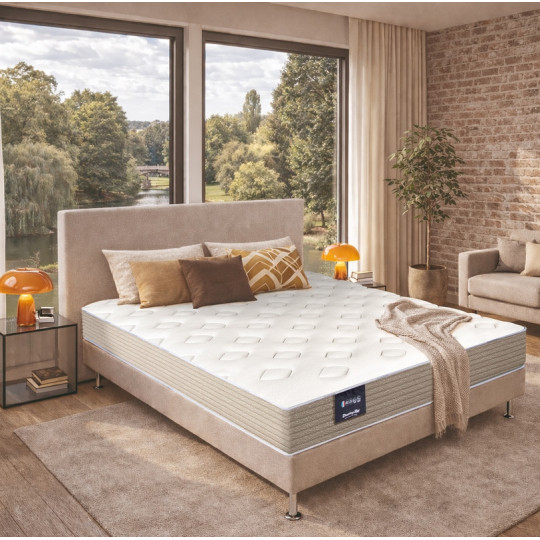 Matelas DUNLOPILLO Coquelicot accueil moelleux soutien ferme - mousse Aérial H21cm - 10 tailles