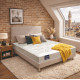 Matelas fixe ou relax DUNLOPILLO Edelweiss accueil moelleux soutien ferme - Latex H18cm - 10 tailles