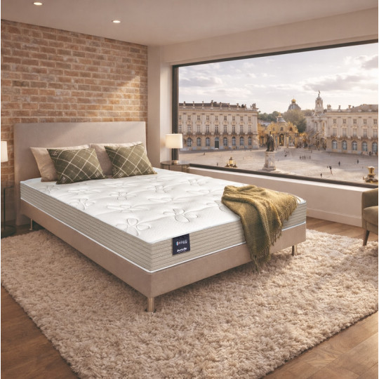 Matelas fixe ou relax DUNLOPILLO Freesia accueil moelleux soutien très ferme - Latex H20cm - 10 tailles