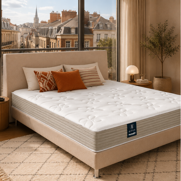 Matelas DUNLOPILLO Jacinthe accueil moelleux soutien ferme - ressorts ensachés H21cm - 10 tailles