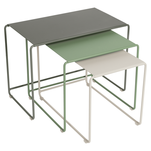 Trilogie de tables basses gigognes FERMOB Oulala en métal - 25 coloris
