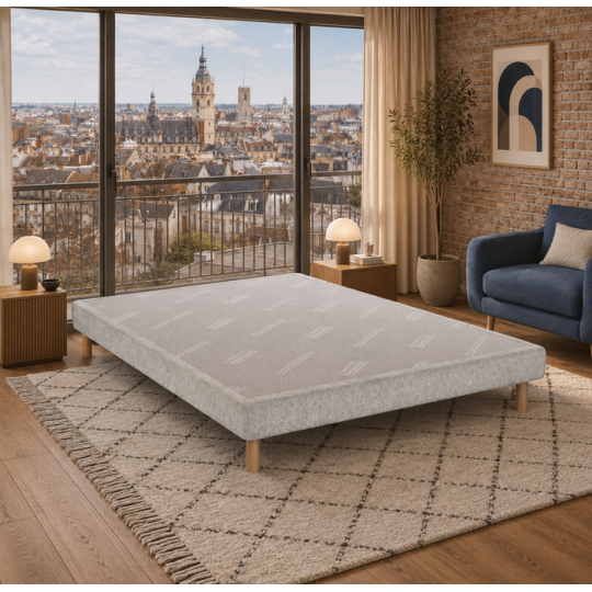 Sommier DUNLOPILLO Agapanthe lattes en sapin H17cm - 9 tailles