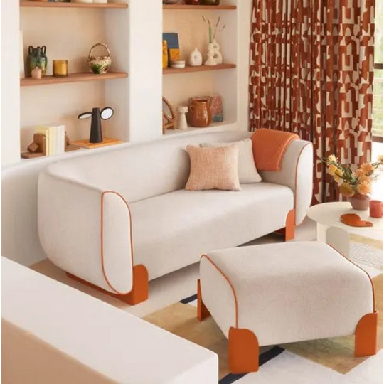 Grand pouf FERMOB Voulez-vous Moucheté en tissu et métal - 12 coloris