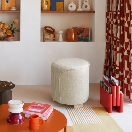 Pouf rond FERMOB Voulez-vous Bouclette en tissu et métal - 12 coloris