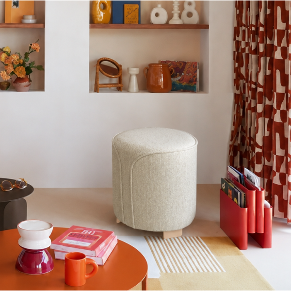 Pouf rond FERMOB Voulez-vous Bouclette en tissu et métal - 12 coloris