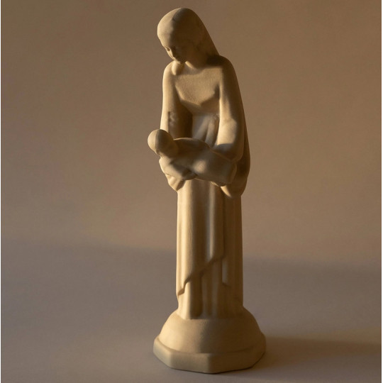Statue MANUFACTURE DE DIGOIN Vierge à l'Enfant en grès émaillé - 2 coloris