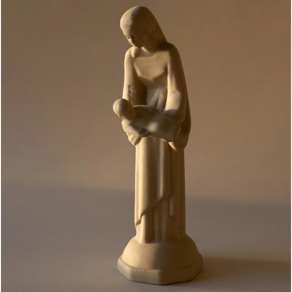 Statue MANUFACTURE DE DIGOIN Vierge à l'Enfant en grès émaillé - 2 coloris