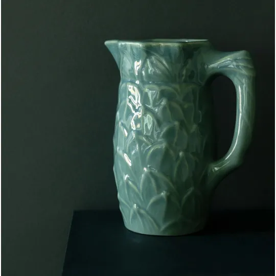 Pichet carafe vase MANUFACTURE DE DIGOIN modèle Feuilles 1L en grès émaillé - 5 coloris