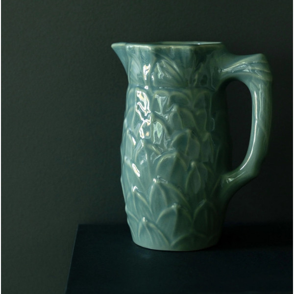 Pichet carafe vase MANUFACTURE DE DIGOIN modèle Feuilles 1L en grès émaillé - 5 coloris