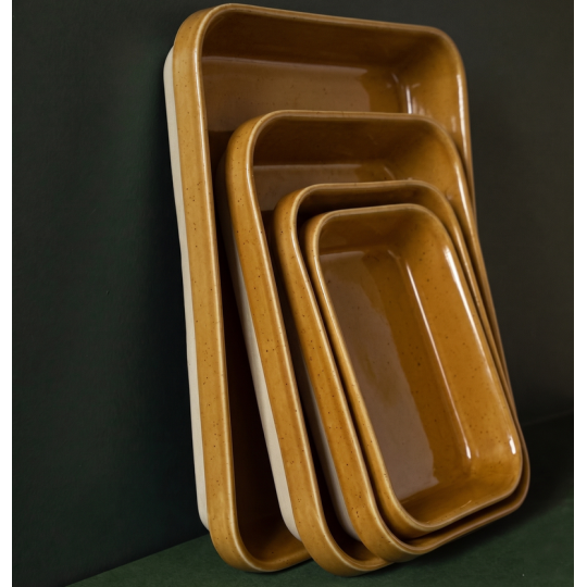 Plat rectangulaire n°1 MANUFACTURE DE DIGOIN très grand modèle 4.7L en grès émaillé - 6 coloris