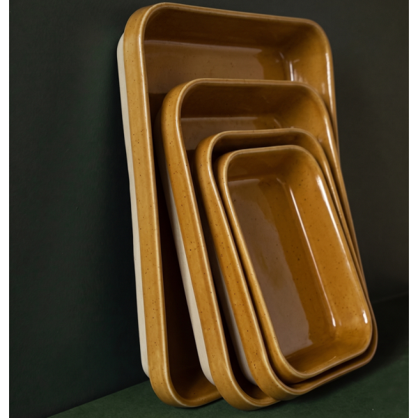 Plat rectangulaire n°1 MANUFACTURE DE DIGOIN très grand modèle 4.7L en grès émaillé - 6 coloris