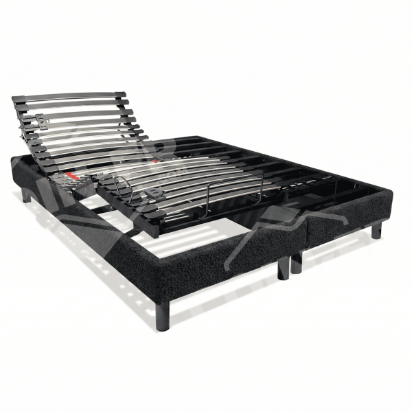 Sommier relaxation électrique à lattes DUNLOPILLO Dunlo'détente 22cm - 7 tailles 99 coloris