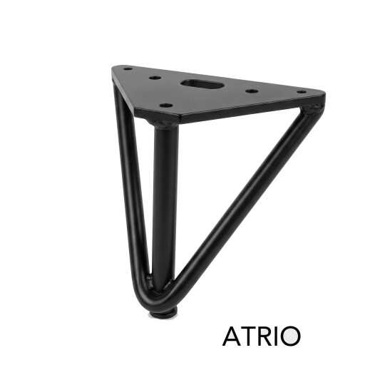 Jeu de 4 pieds Atrio DUNLOPILLO pour sommier hauteur 12.5cm métal coloris noir