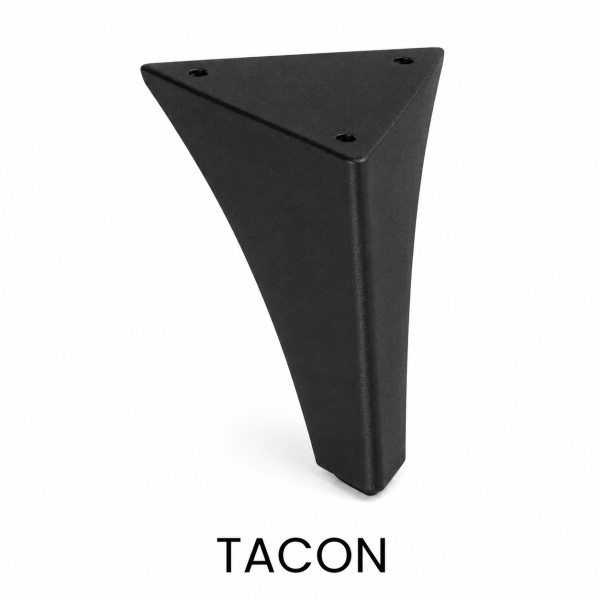 Jeu de 4 pieds Tacon noir DUNLOPILLO pour sommier hauteur 13.5cm métal coloris noir