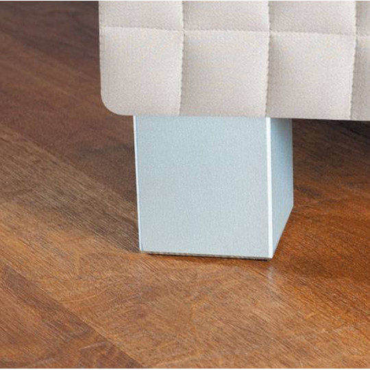 Jeu de 4 pieds cubes EPEDA pour sommier hauteur 10cm coloris gris métal