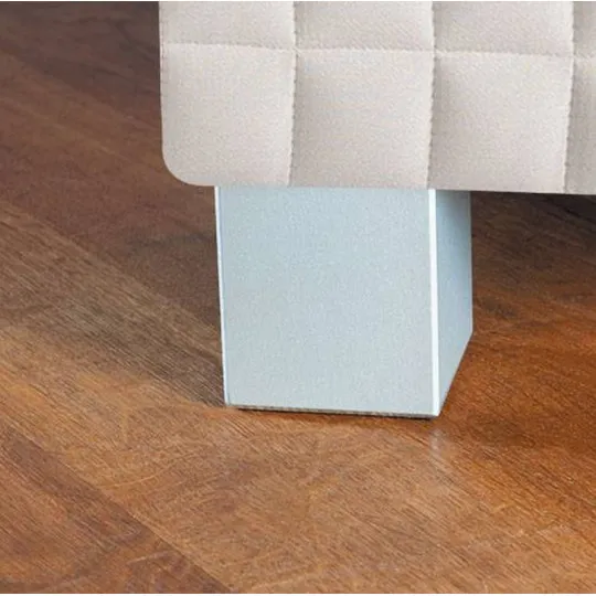 Jeu de 4 pieds cubes EPEDA pour sommier hauteur 10cm coloris gris métal