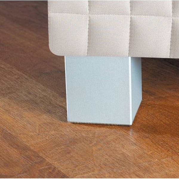 Jeu de 4 pieds cubes EPEDA pour sommier hauteur 10cm coloris gris métal