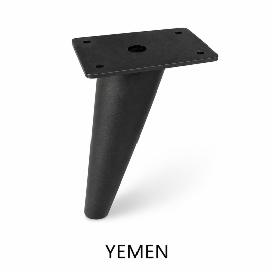 Jeu de 4 pieds Yemen noir DUNLOPILLO pour sommier hauteur 18cm métal coloris noir