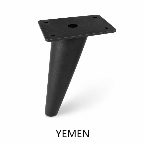 Jeu de 4 pieds Yemen noir DUNLOPILLO pour sommier hauteur 18cm métal coloris noir