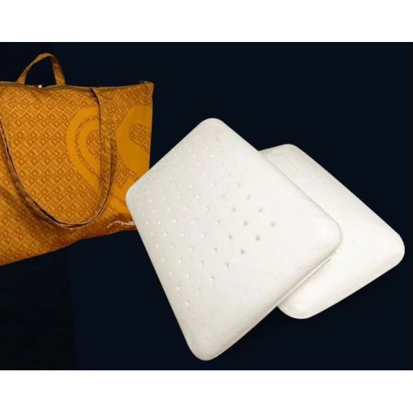 Oreiller mousse à mémoire de forme DUNLOPILLO Ibiza sensitive enveloppant 60x40cm - 2 modèles