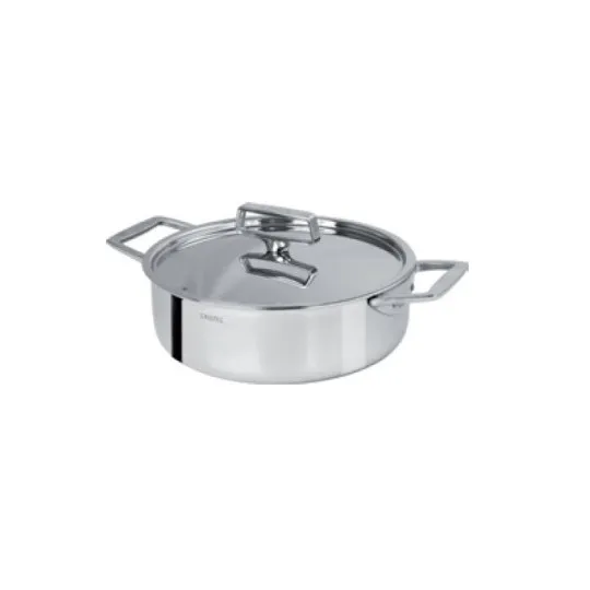 Sauteuse à deux anses CRISTEL Castel Pro en inox avec couvercle en inox - 2 tailles