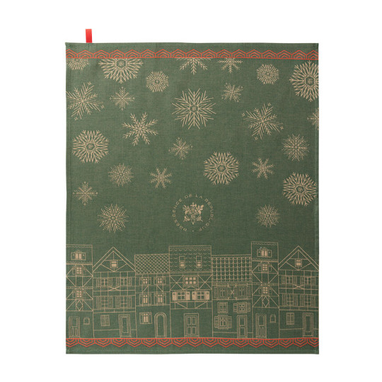 Torchon LE JACQUARD FRANCAIS Village de Noël Elysée 100% coton 60x80cm