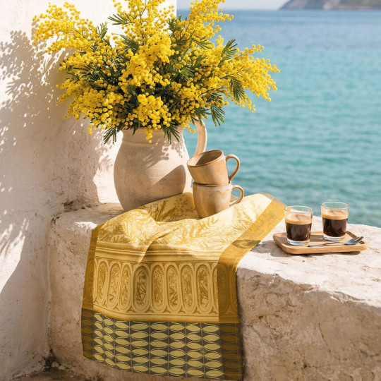 Torchon LE JACQUARD FRANCAIS Riviera Mimosa 100% coton 60x80cm - 3 coloris