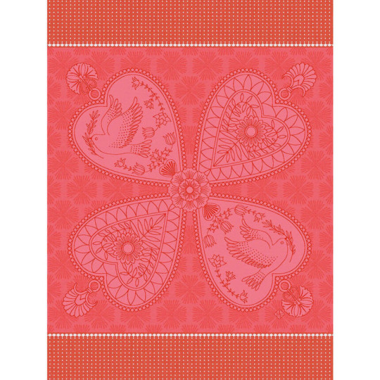 Torchon LE JACQUARD FRANCAIS Peace & Love 100% coton 60x80cm - 2 coloris