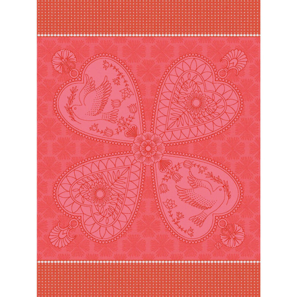 Torchon LE JACQUARD FRANCAIS Peace & Love 100% coton 60x80cm - 2 coloris