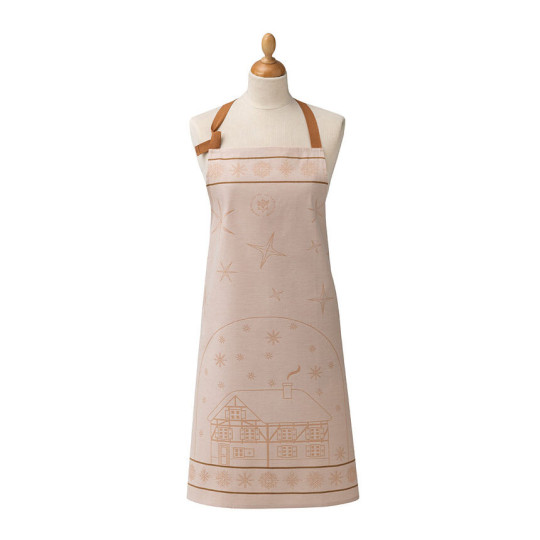Tablier LE JACQUARD FRANCAIS Noël au Chalet 100% coton 90x90cm Beige