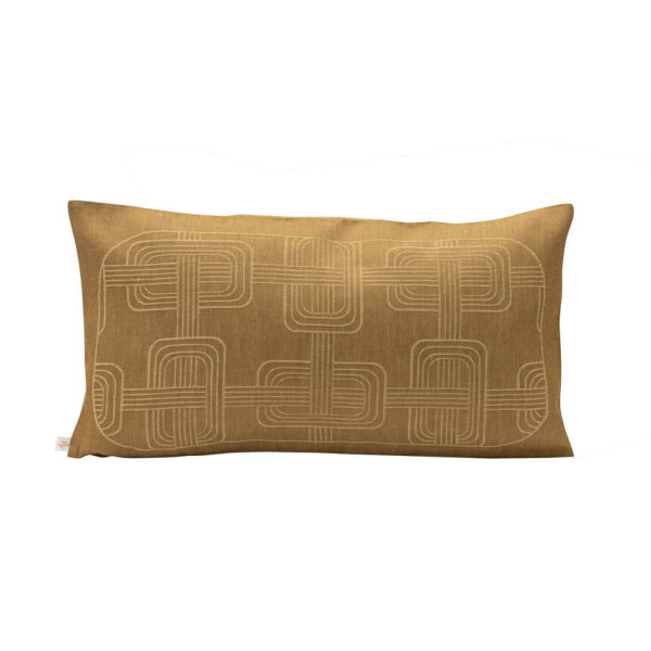 Housse de coussin LE JACQUARD FRANCAIS Hôtel Particulier 100% lin Boiseries - 2 tailles
