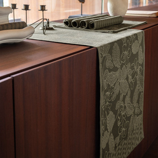 Chemin de table LE JACQUARD FRANCAIS Sulawesi Canopée 100% coton 50x150cm