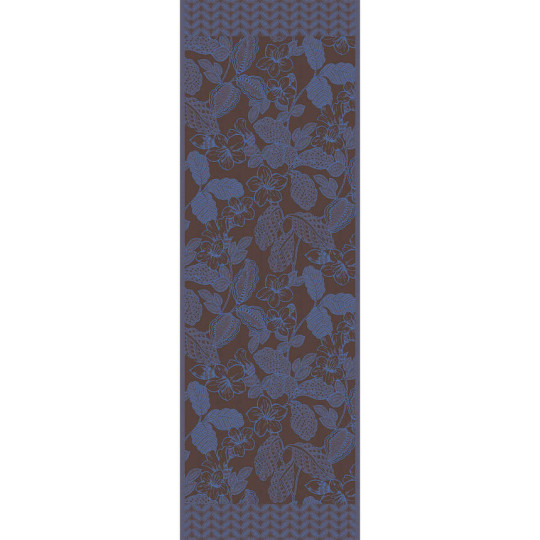Chemin de table LE JACQUARD FRANCAIS Sulawesi Terre Indigo 100% coton 50x150cm