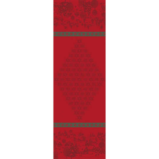 Chemin de table LE JACQUARD FRANCAIS Sous les Etoiles Houx 100% coton - 2 tailles